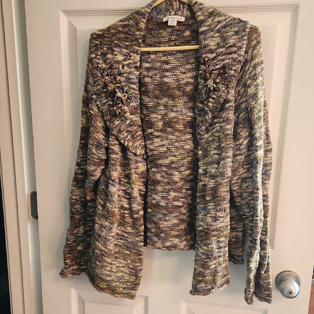 Coldwater Creek Earthy Tones Knit Cardigan